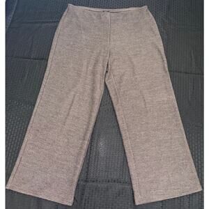 Eileen Fisher Taupe/Brown Pull-on Wide-Leg Cropped Pants - Women's Size M